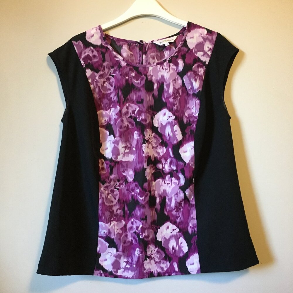 Northern Reflections Purple Watercolour Iris Floral Tank Top Large